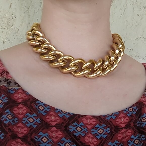 Erwin Pearl Vintage Chunky Gold-Plated Choker - Picture 11 of 12